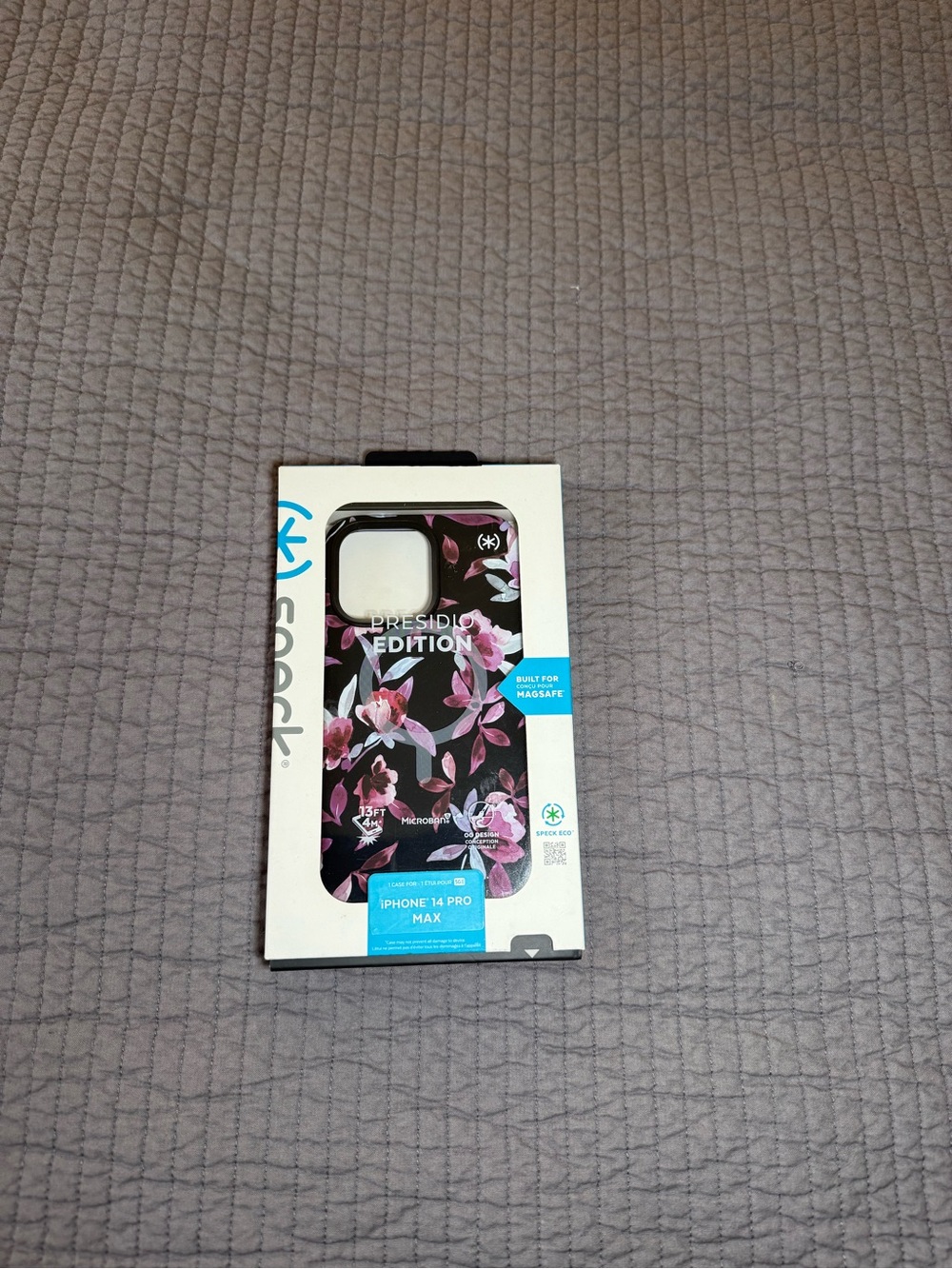 speck Presidio Edition iPhone 14 Pro Max Case — Black with Pink Floral Print